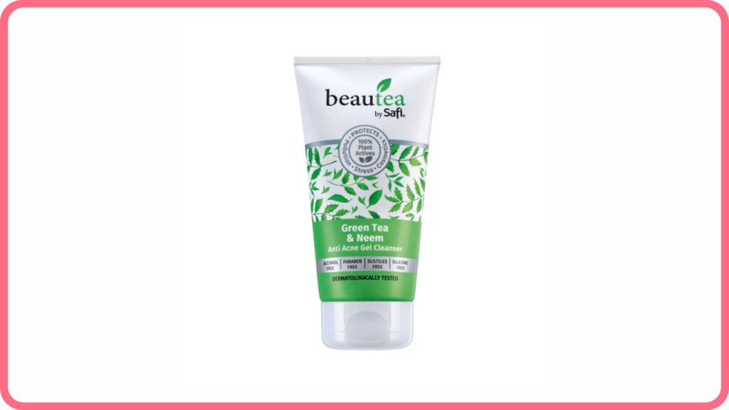 beautea by safi green tea & neem anti-acne gel cleanser