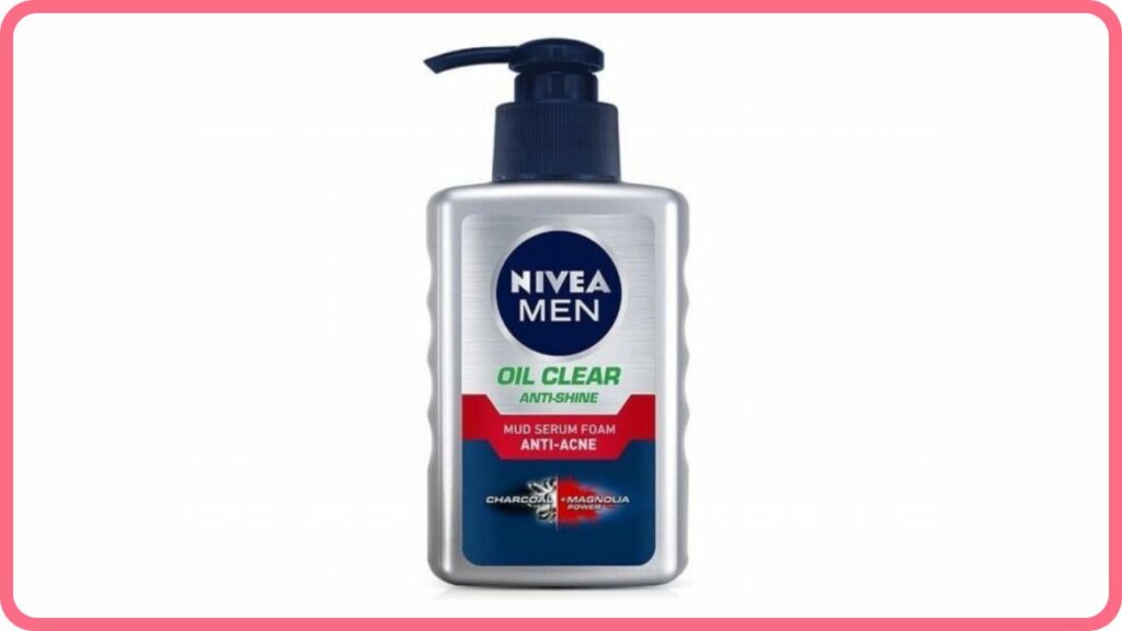 nivea men oil clear anti-shine mud serum foam anti-acne