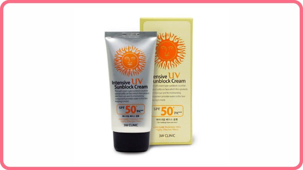 3w clinic intensive uv sun block cream