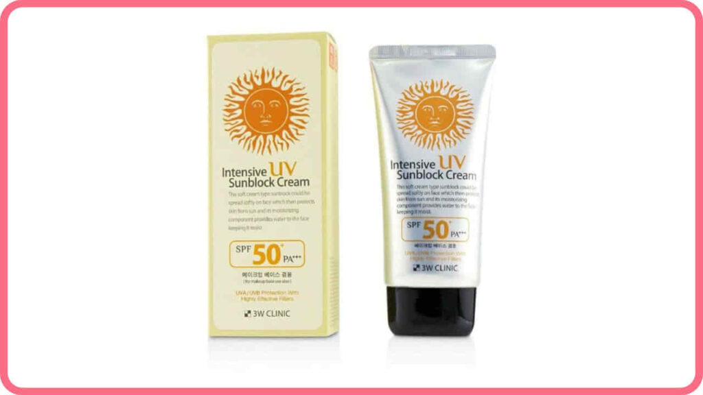 3w clinic intensive uv sunblock cream