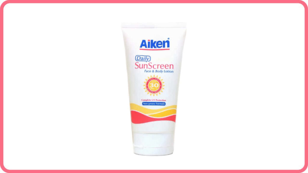 aiken daily sunscreen face & body lotion spf30 pa++