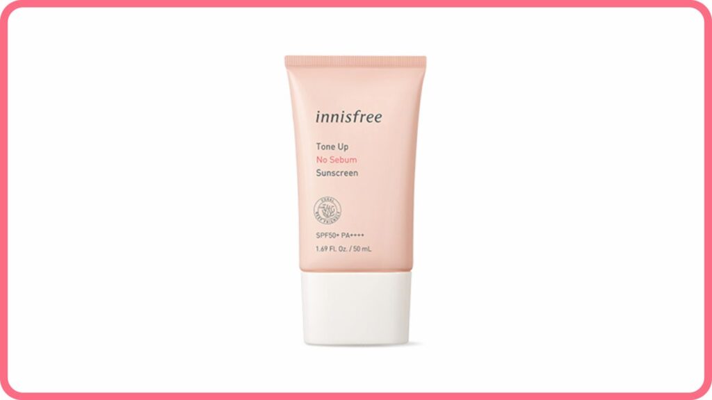 innisfree tone up no sebum sunscreen spf50+ pa++++