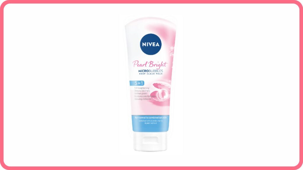 nivea pearl white microbubbles clay foam