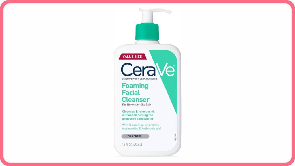 pencuci muka untuk kulit berminyak dan berjerawat cerave foaming facial cleanser