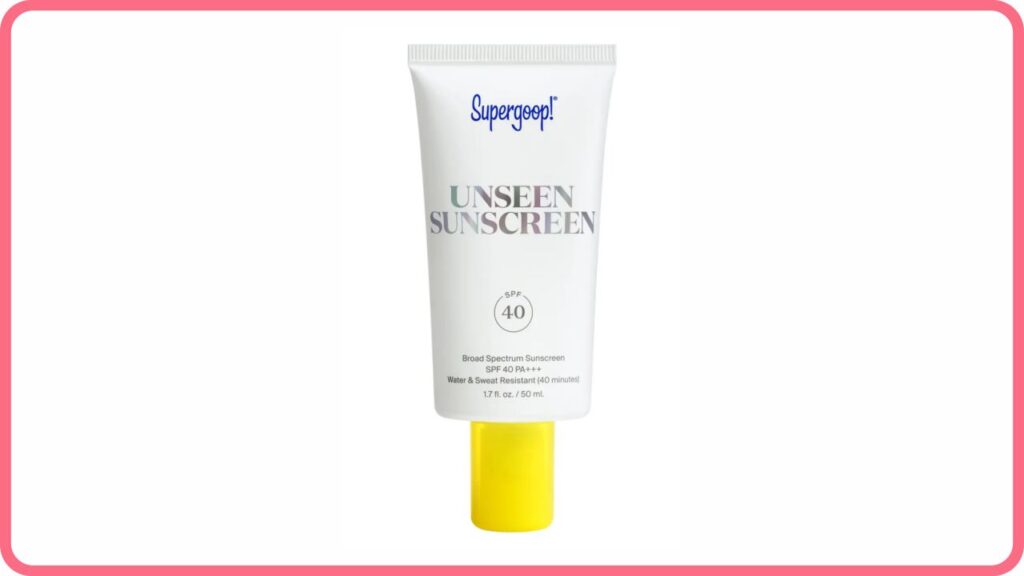 supergoop unseen sunscreen broad spectrum sunscreen spf 40 pa+++