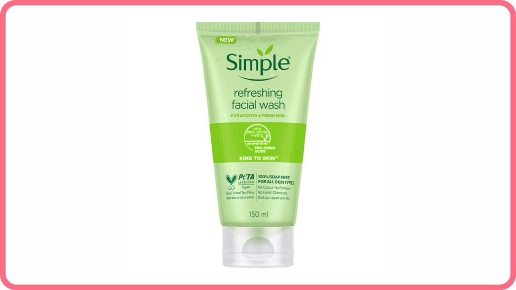 simple kind to skin refreshing facial wash gel