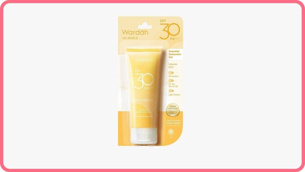 wardah uv shield essential fresh active protection serum sunscreen gel spf30 spf50 pa+++